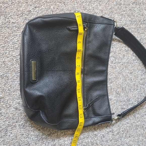 Adrienne Vittadini Black Handbag Gold Hardware - Picture 2 of 10